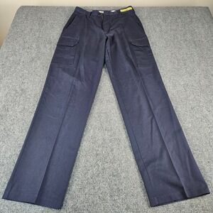 Cintas ComfortFLEX Mens Navy Blue Cargo Work Pants 28x31 Straight Leg 270-20